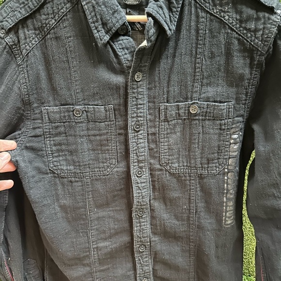 Vintage Harley Davidson Knee Deep In Iron Button-up Shirt - Picture 6 of 7